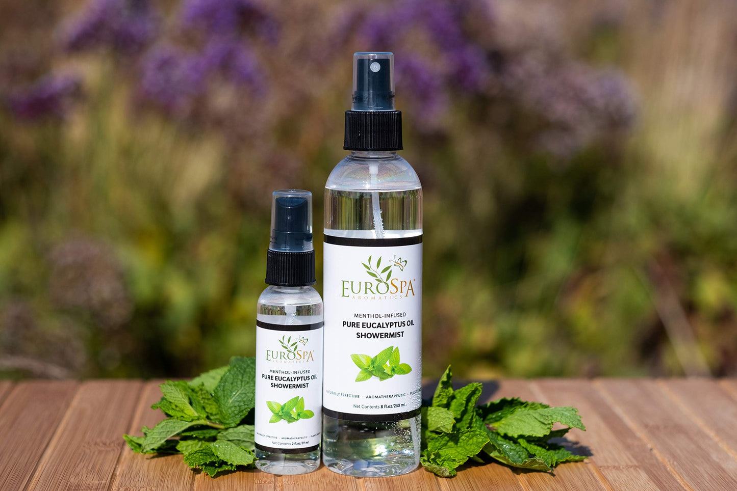 EuroSpa Aromatics Pure Eucalyptus Oil ShowerMist & Steam Room Spray – All-Natural, Menthol Infused, 8oz, 2 Pack