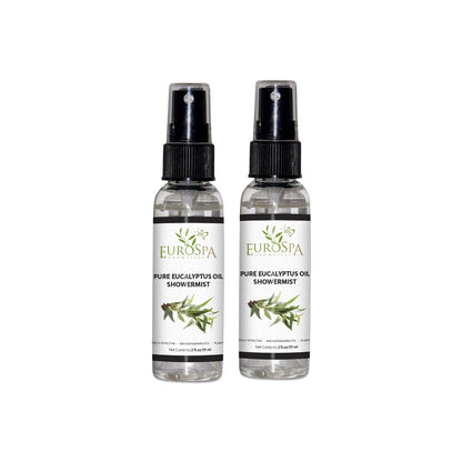 EuroSpa Aromatics Pure Eucalyptus ShowerMist & Steam Room Spray – 2oz x2