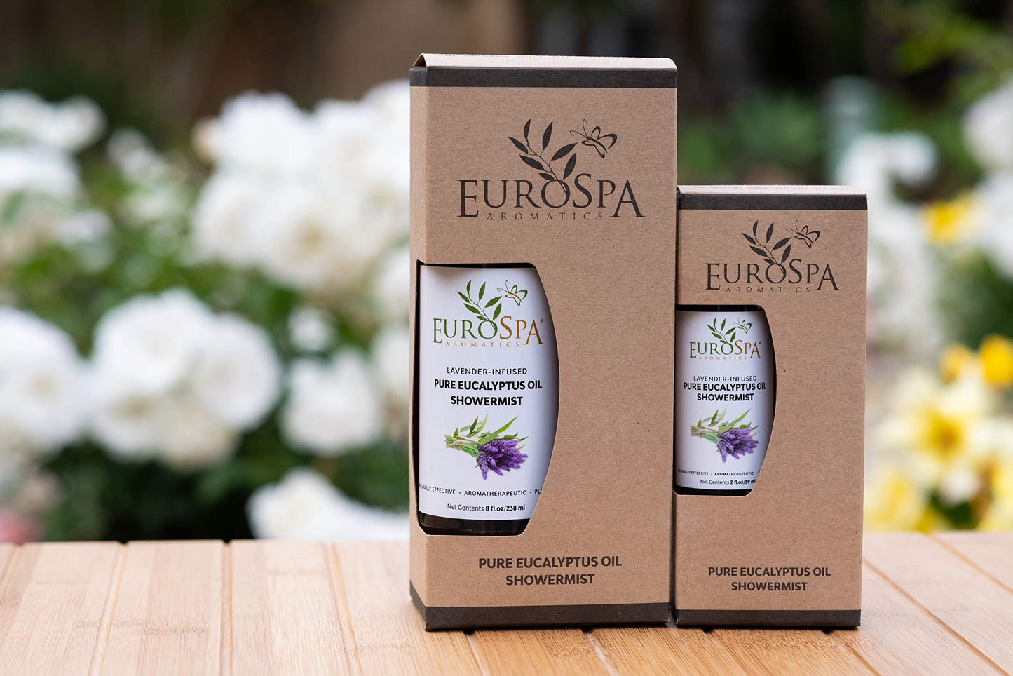 EuroSpa Aromatics Eucalyptus ShowerMist & Steam Room Spray – Lavender Infused, 2oz, 2 Pack