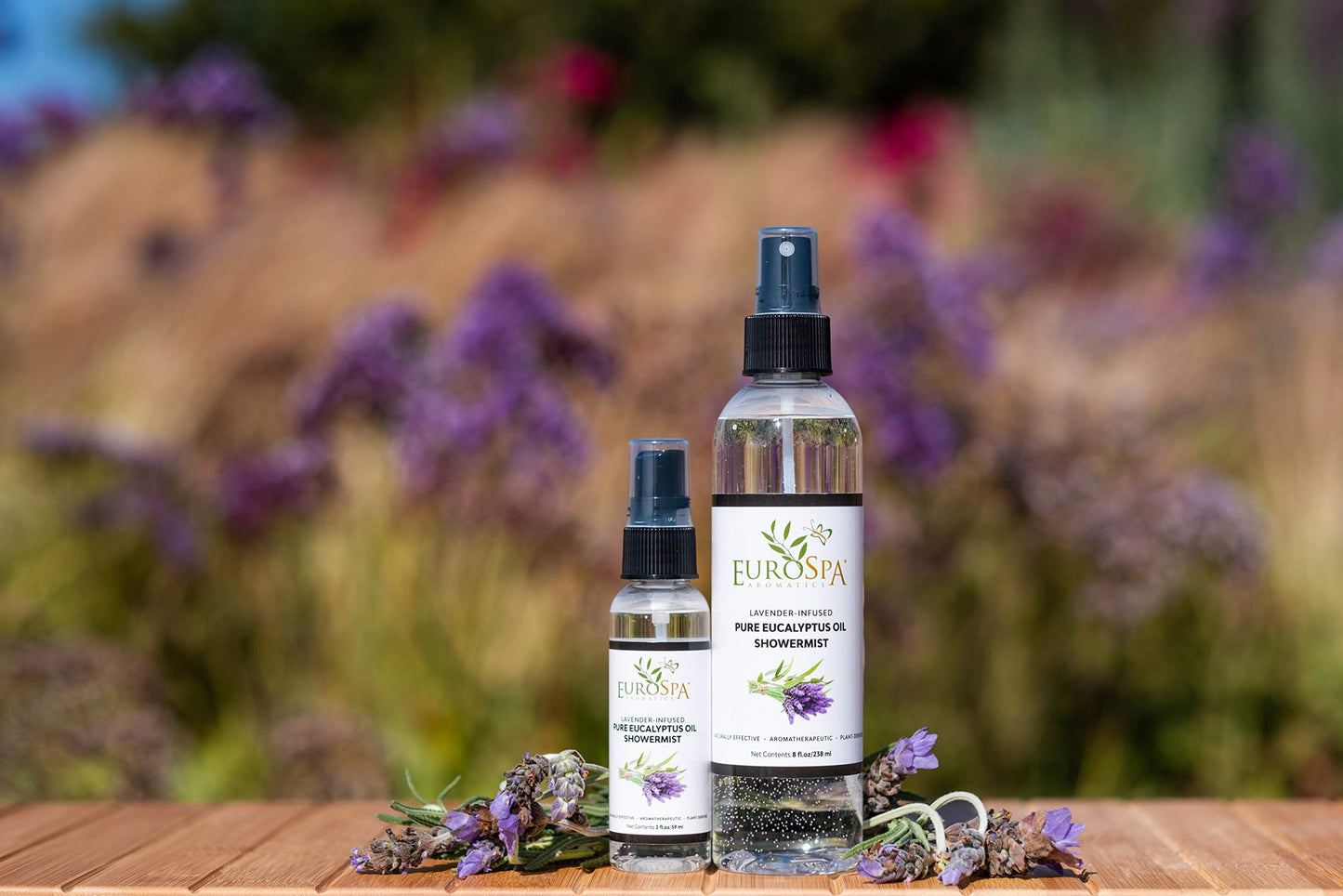 EuroSpa Aromatics Eucalyptus ShowerMist & Steam Room Spray – Lavender Infused, 2oz, 2 Pack