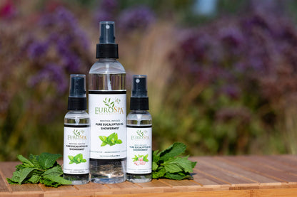 EuroSpa Aromatics Pure Eucalyptus Oil ShowerMist and Steam Room Spray, All-Natural Premium Aromatherapy Essential Oils - Variety Pack, 2 oz
