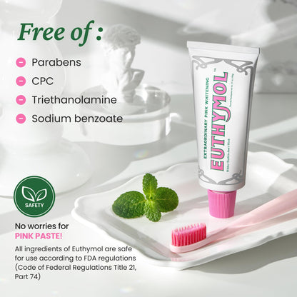 EUTHYMOL Whitening Toothpaste (3.7oz) – Stain Removal in 2 Weeks, Fresh Breath & Cavity Protection
