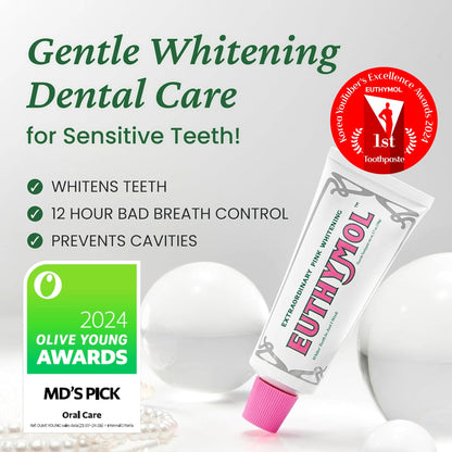 EUTHYMOL Whitening Toothpaste Pack of 5 – Stain Removal in 2 Weeks, Fresh Breath & Cavity Protection