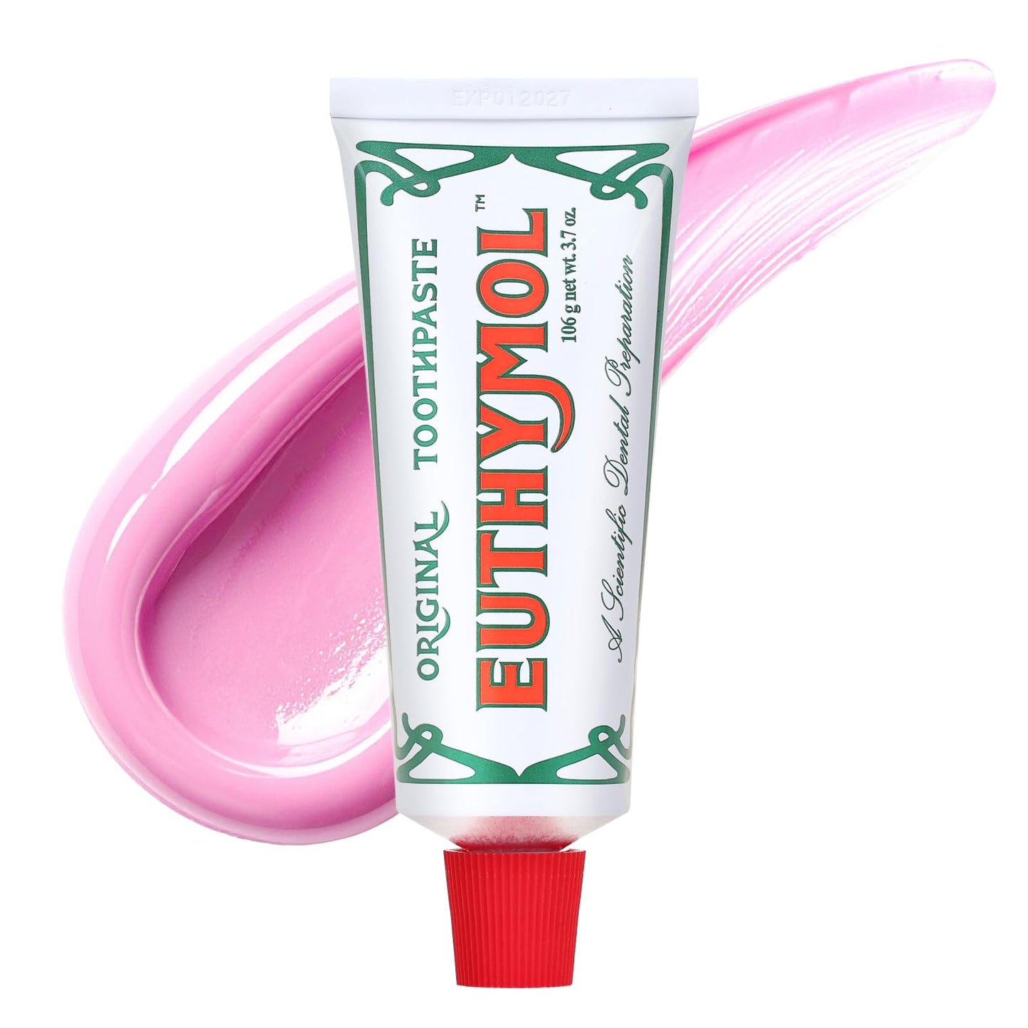 EUTHYMOL Original Pink Toothpaste - Fluoride-Free for Sensitive Teeth & Gums, 12-Hour Freshness