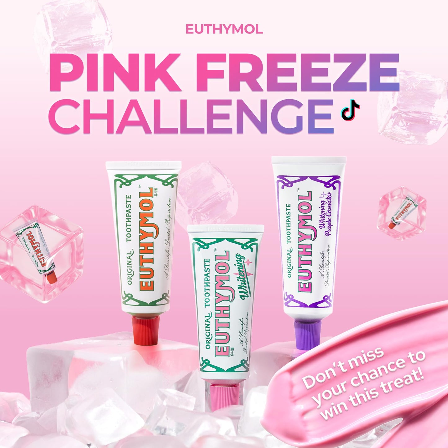 EUTHYMOL Original Pink Toothpaste – Fluoride-Free, Sensitive Teeth & Gums, Wintergreen