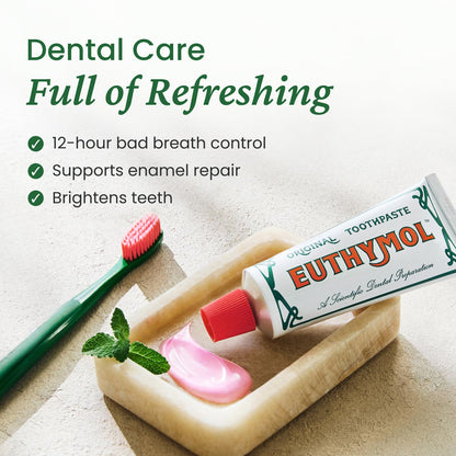 EUTHYMOL Original Pink Toothpaste – Fluoride-Free, Sensitive Teeth & Gums, Wintergreen