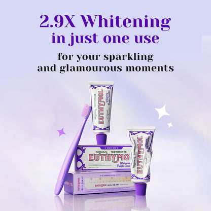 Euthymol Purple Whitening Toothpaste (3.7 fl oz) – Violet Tone-Up for Yellow & Sensitive Teeth | 24H Stain Defense