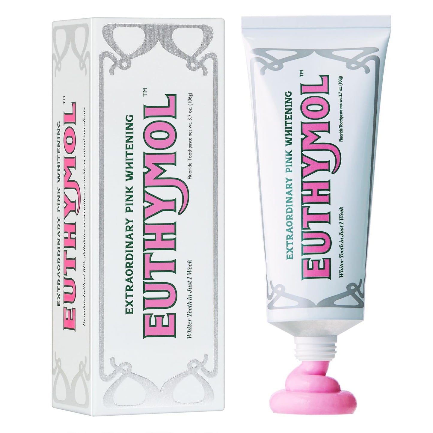 EUTHYMOL Whitening Toothpaste (3.7oz) – Stain Removal in 2 Weeks, Fresh Breath & Cavity Protection