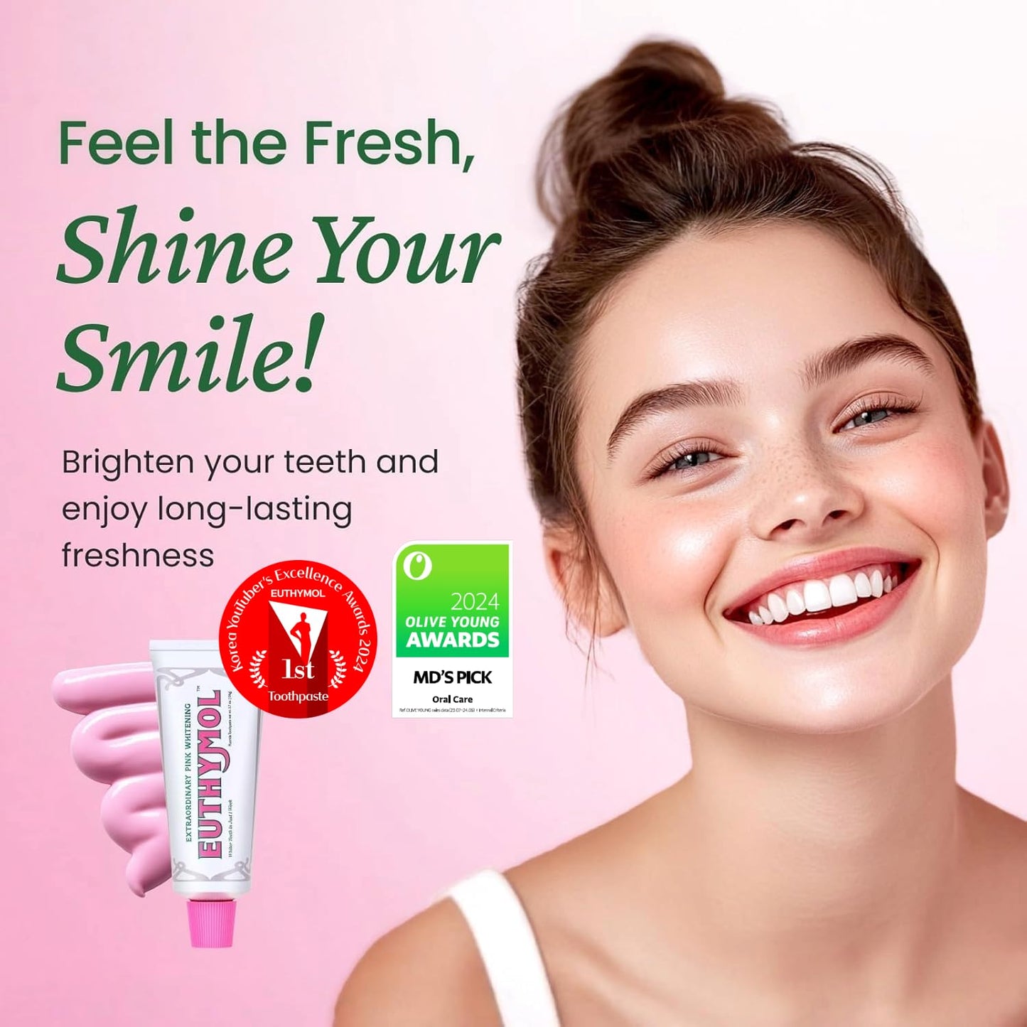EUTHYMOL Whitening Toothpaste (3.7oz) – Stain Removal in 2 Weeks, Fresh Breath & Cavity Protection