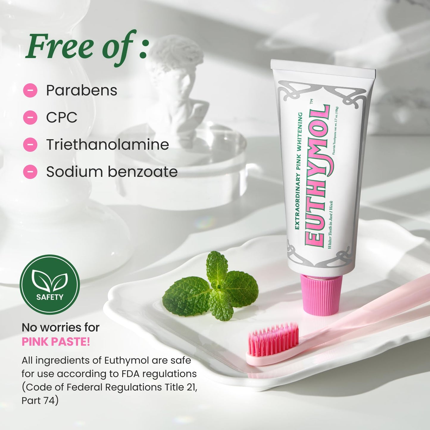 EUTHYMOL Whitening Toothpaste (3x106g) - Stain Removal & Fresh Breath