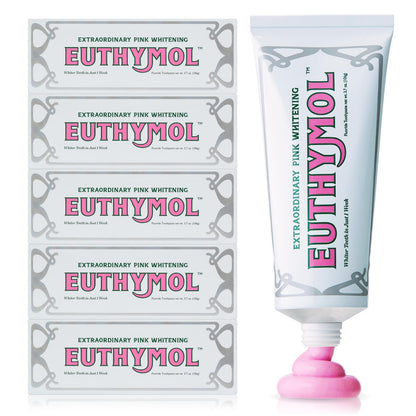 EUTHYMOL Whitening Toothpaste Pack of 5 – Stain Removal in 2 Weeks, Fresh Breath & Cavity Protection