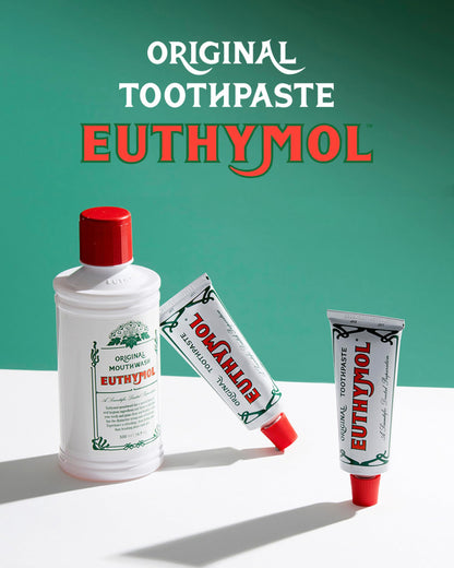 EUTHYMOL Original Toothpaste Travel Set - Fluoride-Free 3x1.4oz | Gift Set