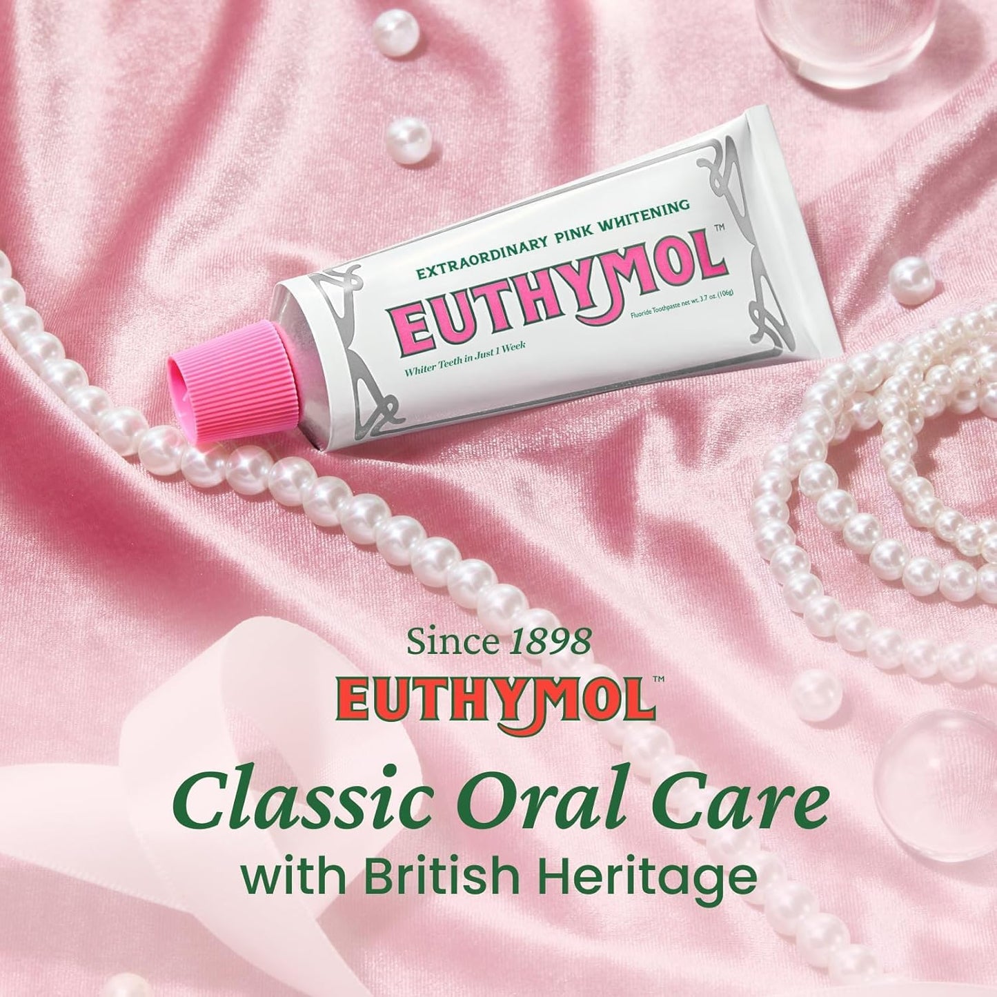 EUTHYMOL Whitening Toothpaste Pack of 2 - 3.7oz Each, Stain Removal in 2 Weeks, Fresh Breath & Cavity Protection