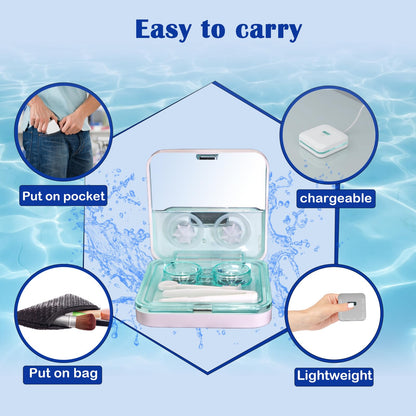 EV Plus UV Cleaning Contact Lens Cleaner – 3-Pack Ultrasonic UV Lens Care Kit