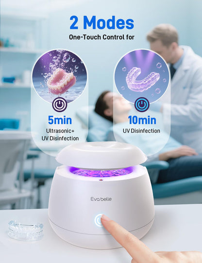 Ultrasonic Retainer Cleaner EVA BELLE | Rechargeable Denture Cleaner & Mouthguard Cleaner
