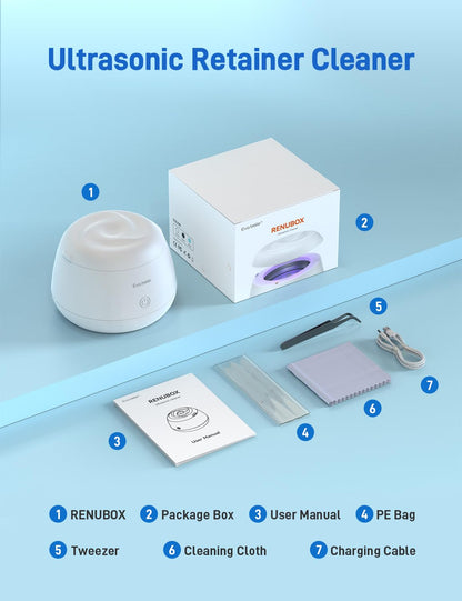 Ultrasonic Retainer Cleaner EVA BELLE | Rechargeable Denture Cleaner & Mouthguard Cleaner