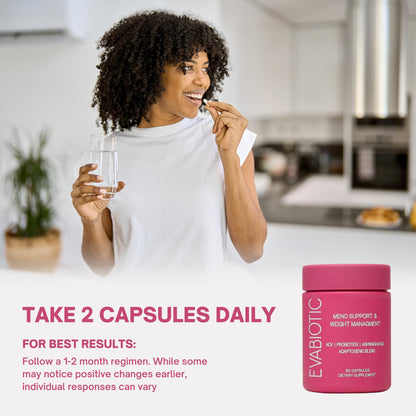 Complete Menopause Vitamins by EVABIOTIC – Vegan, Non-GMO Formula for Hot Flashes, Weight Management & Mood Support