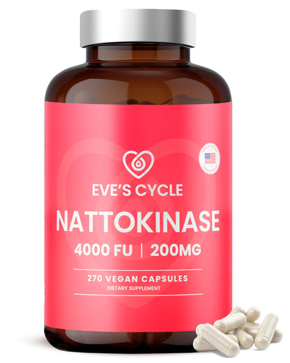 Eve's Cycle Nattokinase 4000 FU - 270 Vegan Natto Capsules | Premium Japanese Enzyme