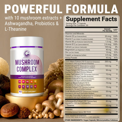 Evening Mushroom Capsules – Relaxation & Sleep (60 Caps)