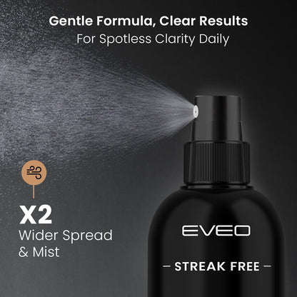 EVEO Eyeglass Cleaner Spray with No-Streak Formula & Microfiber Cloth | Glasses Cleaning Kit
