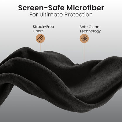 EVEO Glasses Cleaning Cloth – 6 Pack | Microfiber Lens & Screen Cleaner (Black & Blue)