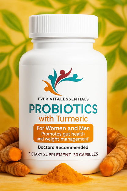 EVER VITALESSENTIALS LLC Probiotics with Turmeric - Daily Wellness Capsule