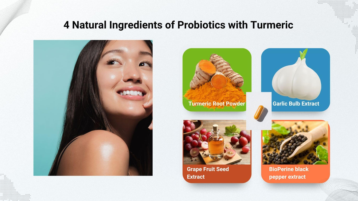 EVER VITALESSENTIALS LLC Probiotics with Turmeric - Daily Wellness Capsule