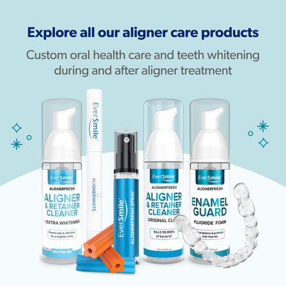 EverSmile AlignerFresh Enamel Guard Fluoride Foam – Aligner & Retainer Cleaner/Whitener with Enamel Protection – Strengthens, Protects & Whitens Teeth, Eliminates Bacteria – Fresh Mint, 1 Pack (50ml)