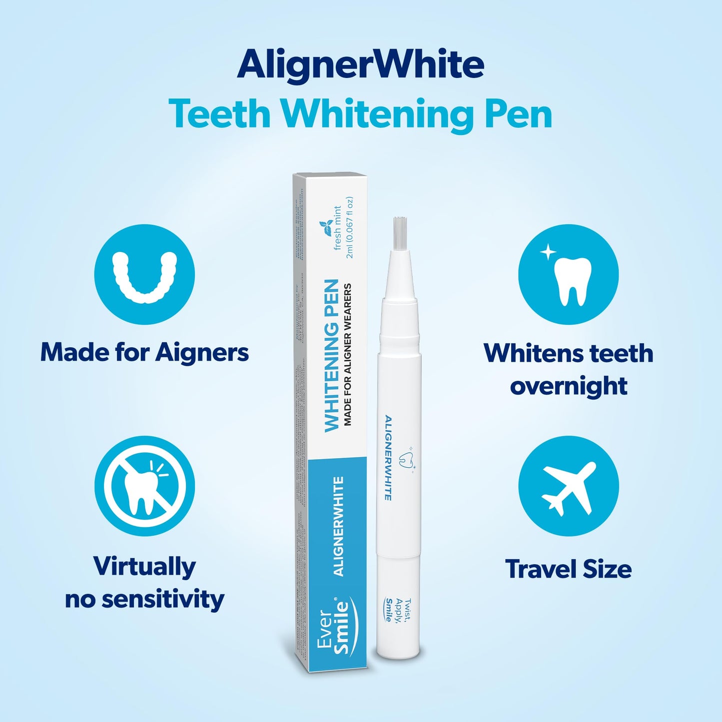 EverSmile AlignerWhite Travel Size Teeth Whitening Pen (2ml) for Aligners