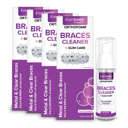 EverSmile OrthoFoam Braces Cleaner – Brushable Foam (50ml, 4 Pack)
