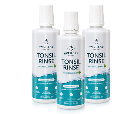 Everest Mouth Wash & Tonsil Stone Remover – Alcohol-Free Spearmint, 17 oz (3 Pack)