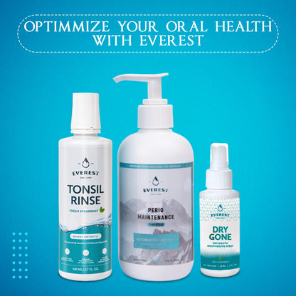 Everest Mouth Wash & Tonsil Stone Remover – Alcohol-Free Spearmint, 17 oz (3 Pack)
