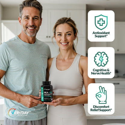 EVERYDAY NUTRITION PEA 400 mg + Luteolin & Magnesium Glycinate | 90 Capsules | Pain Relief & Inflammation Support