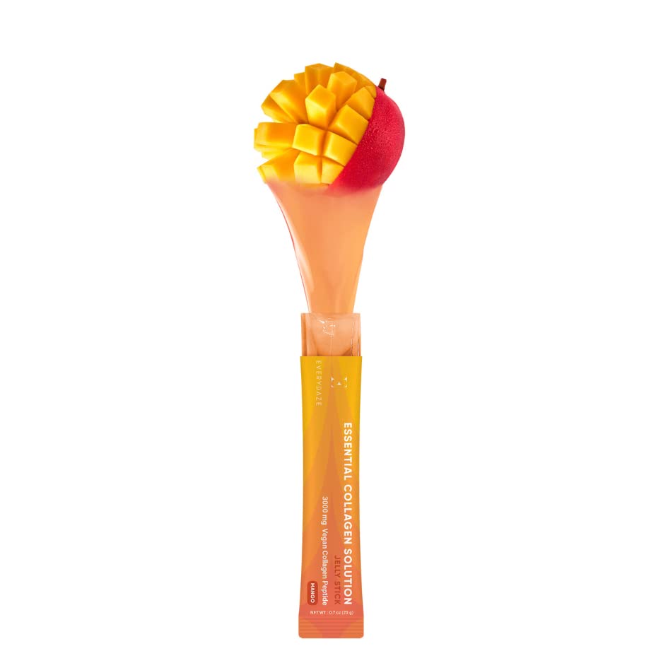 EVERYDAZE Essential Collagen Jelly Stick – Vegan Collagen Peptide, Mango, 10 Packs