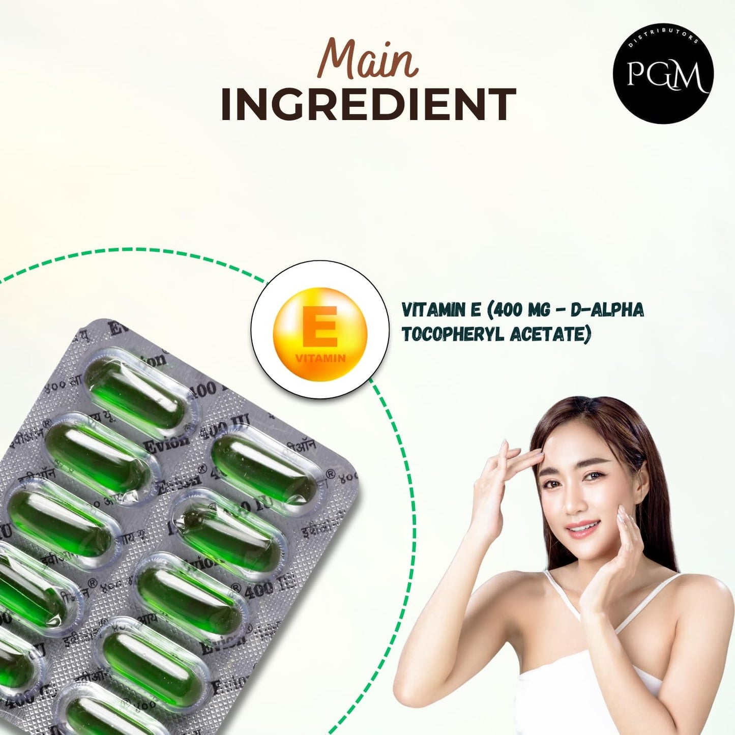 50 Evion Vitamin E 400mg Capsules – Glowing Skin, Hair & Nails