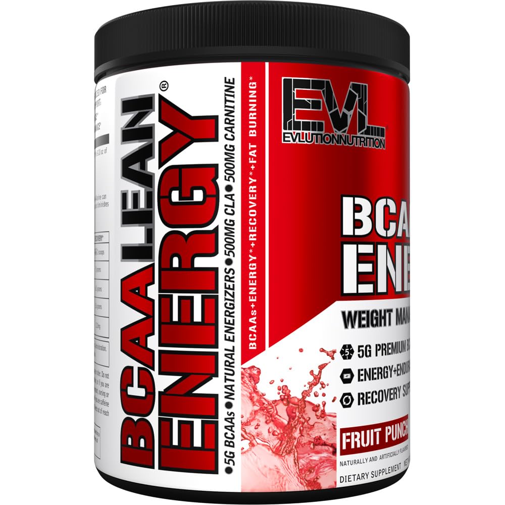 EVL BCAA Lean Energy Powder - Pre Workout & Fat Burner (Fruit Punch)