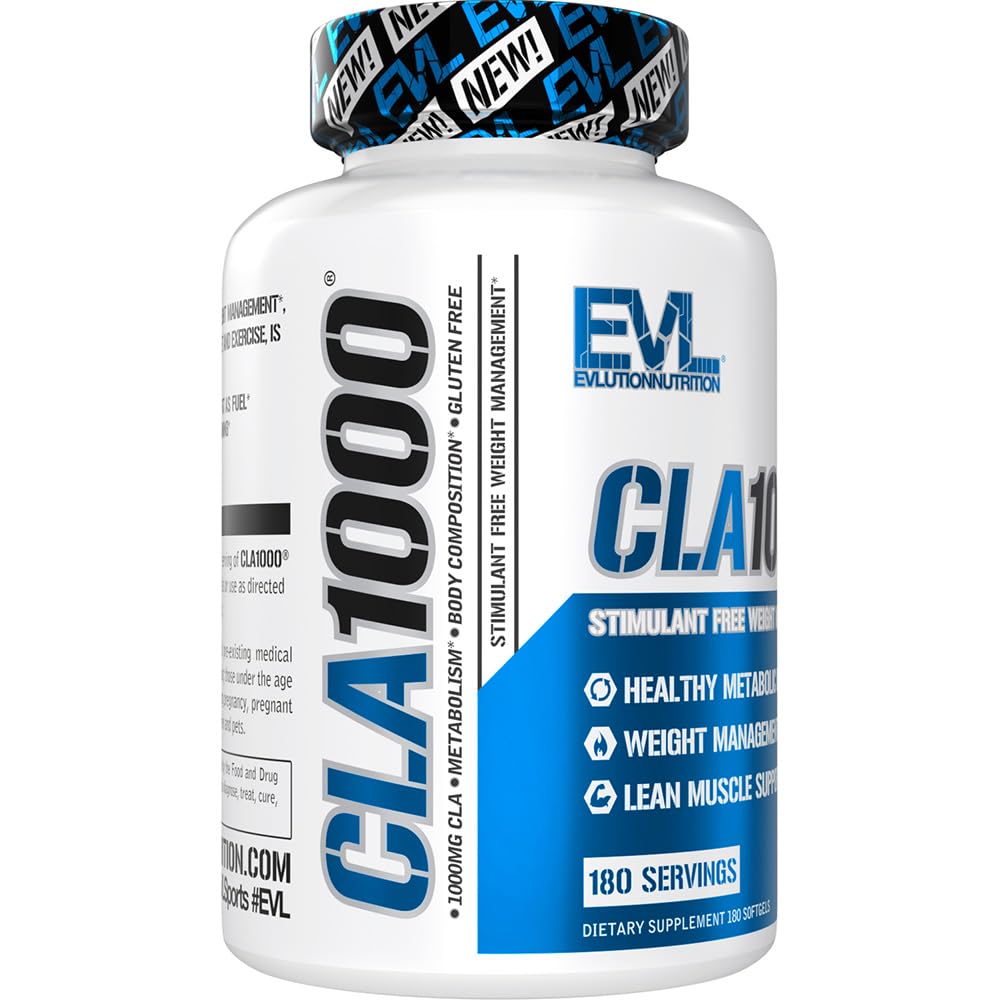 CLA 1000mg Pills – Safflower-Based Fat Loss Support (180 Count) | EVL
