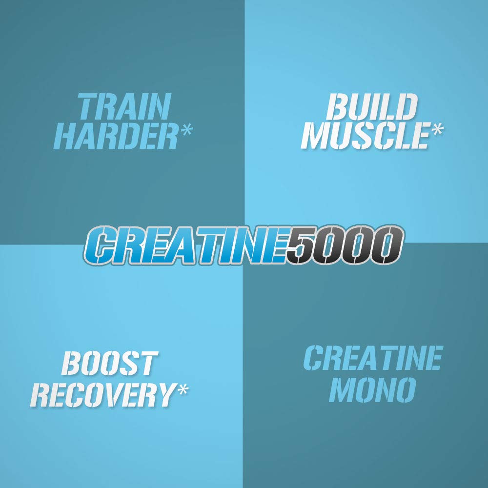EVL Creatine5000 - 5g Creatine Monohydrate, Unflavored, 100 Servings