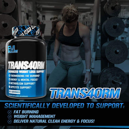 EVL Thermogenic Fat Burner – Fast Acting Weight Loss & Energy | Trans4orm Green Tea, 60 Servings