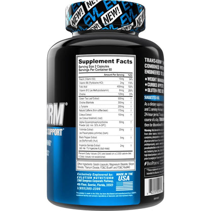 EVL Thermogenic Fat Burner – Fast Acting Weight Loss & Energy | Trans4orm Green Tea, 60 Servings