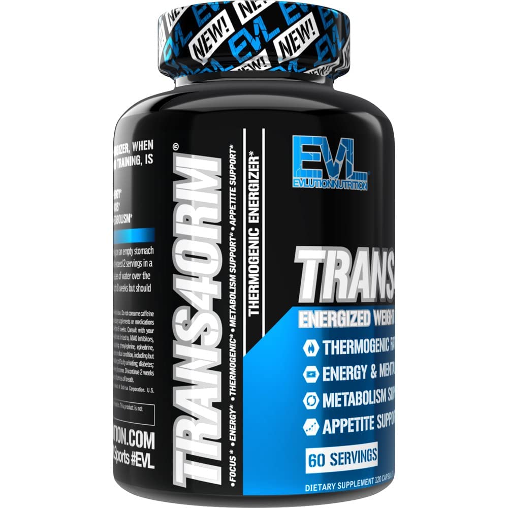 EVL Thermogenic Fat Burner – Fast Acting Weight Loss & Energy | Trans4orm Green Tea, 60 Servings