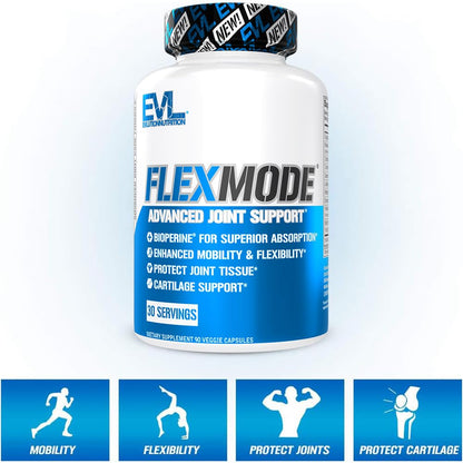 FlexMode Joint Supplement – High-Absorption Joint Support with Glucosamine, Chondroitin, MSM, Boswellia & Hyaluronic Acid – 30 Servings