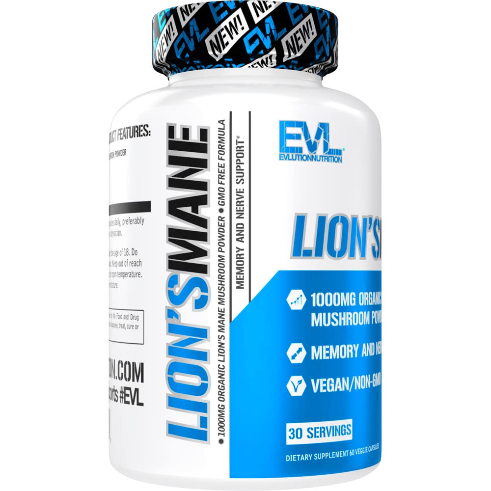 EVL Lion’s Mane Mushroom Supplement – Focus, Memory & Immunity (Pack of 2)