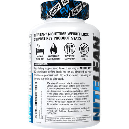 Evlution Nutrition NiteLean Night Time Fat Burner - Sleep & Weight Loss