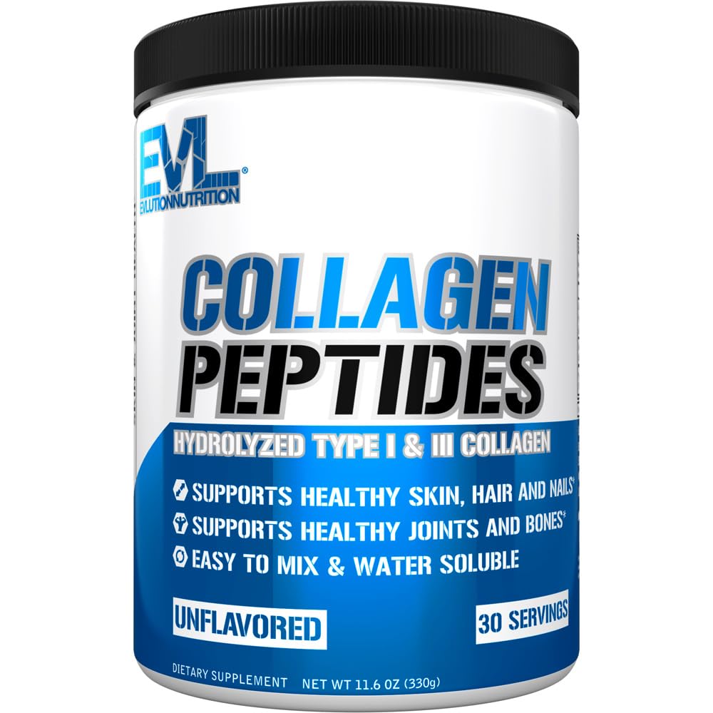 Evlution Nutrition Collagen Peptides Powder – Premium Hydrolyzed Collagen (30 Servings)