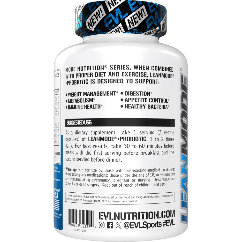 EVL LeanMode + Probiotic – 15B CFUs, Digestive Support, 40 Servings