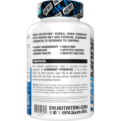 EVL LeanMode + Probiotic – 15B CFUs, Digestive Support, 40 Servings