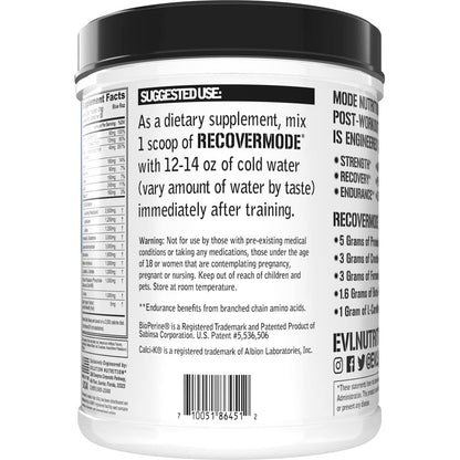 Evlution Nutrition Recover Mode – Post-Workout Recovery with BCAAs, Creatine & Glutamine | 30 Servings Blue Raz