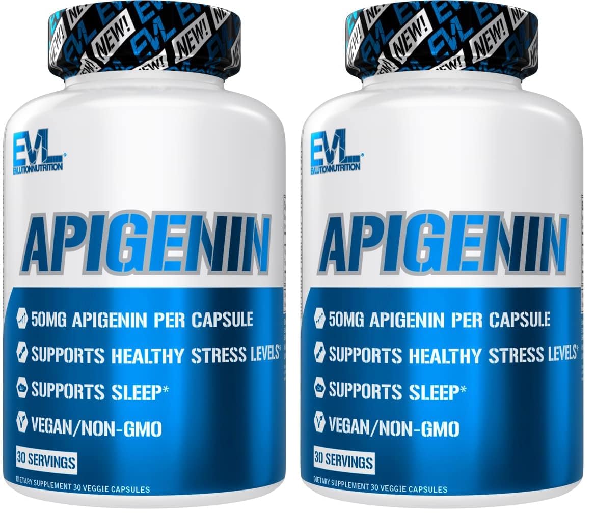 Evlution Pure Apigenin Chamomile 50mg - Sleep & Mood Support | Vegan, Non-GMO