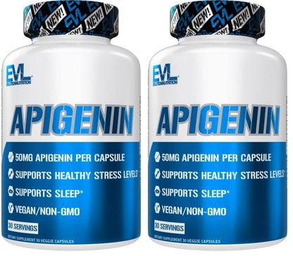 Evlution Pure Apigenin Chamomile 50mg - Sleep & Mood Support | Vegan, Non-GMO